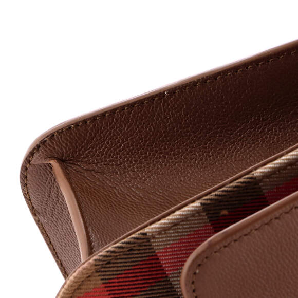 Burberry Small Mackford Shoulder Bag Leather and House Check Canvas - Picture 6 of 6